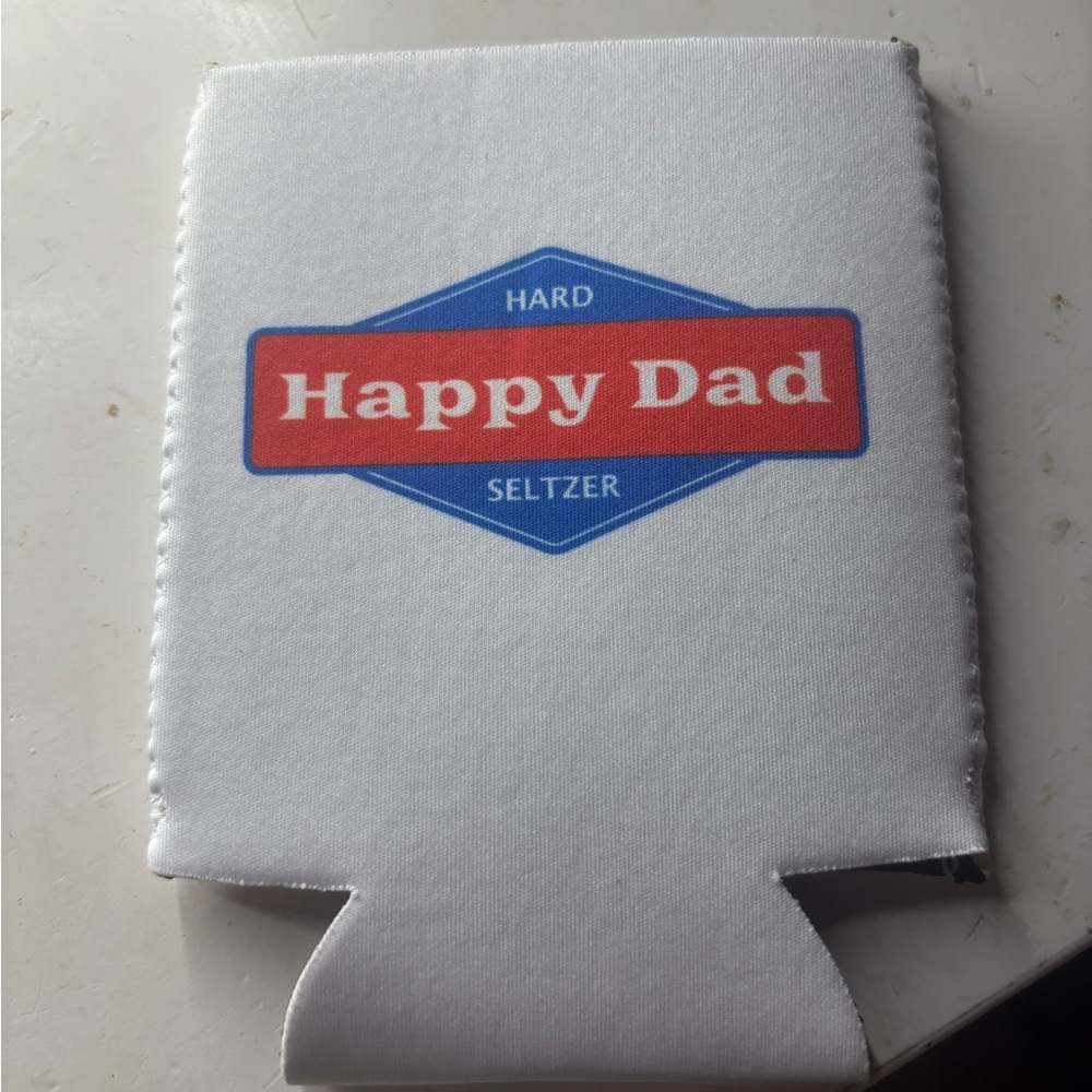 Happy Dad White Can Cooler